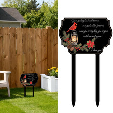 Memorial Grave Marker Cemetery Decorations for Grave Acrylic Memorial Remembranc
