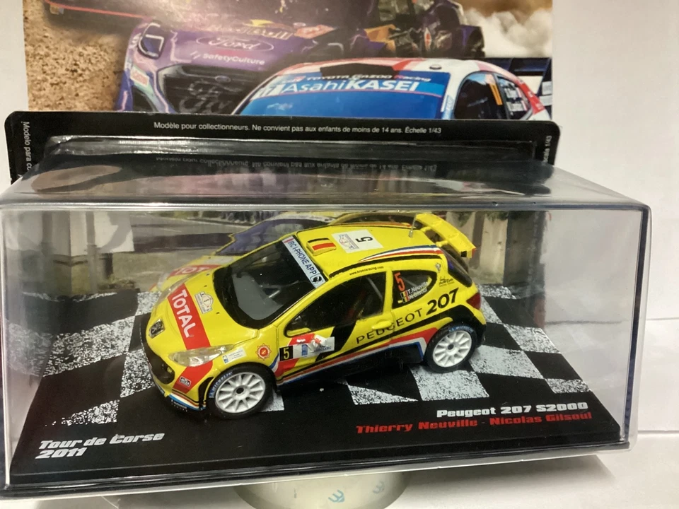 IXO PEUGEOT 207 SUPER 2000 Tour de Corse 2011 in Metallo 1/43 + Booklet - Immagine 2 di 4