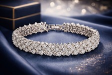 11Ct Round Cut Lab Created Diamond Tennis Bra...
