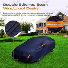 Heavy Duty Outdoor Full Car Cover 100% Waterproof Protect Fit 15-16FT Auto Sedan