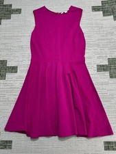 Diane Von Furstenberg Fit And Flare Dress Womens 12 Pink Stretch Sleeveless