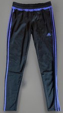Adidas Climacool Black 3-Purple Stripe Track Pants Ankle Zip Size Small Women  s