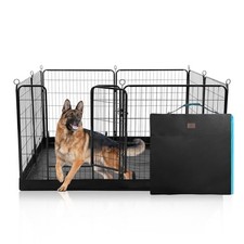 Dog Playpen Plus Storage Bag, 31.3" H 8 Panels Puppy Pen with Square Bottom, ...