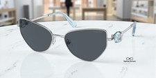 SWAROVSKI SK7003 400187 Silver Dark Grey 57 mm Women's Sunglasses