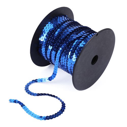 100 Yards 6mm Shiny Trim Sewing Strings Sequins Line Accessory Tools (Blue) For - Picture 3 of 9