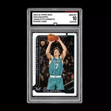 Graded 10 Kon Knueppel RC 2025-26 Topps #204 Charlotte Hornets