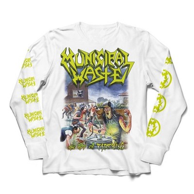 Municipal Waste ''The Art Of Partying'' weißes Langarm-T-Shirt - NEU OFFIZIELL