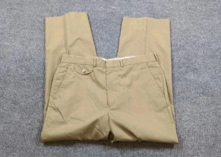 Orvis Pants Mens 34x28 Beige Vintage Cotton Chino Fishing Trouser Flat Front