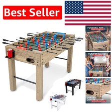 Fun 48 Inch Foosball Table - Oak, 4 Balls, Cup Holders for Entertaining
