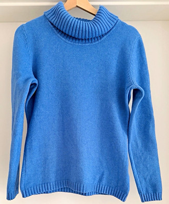 Damen Rollkragen Strickpullover Blau Langarm Größe M/L Viskose-Polyamid-Mix C&A
