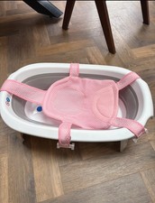 Baby Bath with Pink Hamock Baby Bath Tub for Newborn