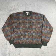 Vintage Tricots St Raphael Sweater Wool Mens XL 90s Geometric Grandpa Knit