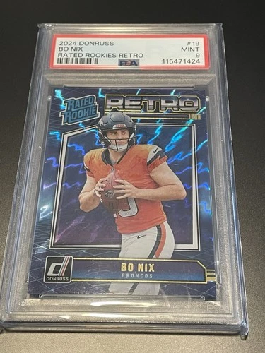 2024 Panini Donruss - Rated Rookie Retro Bo Nix #19 (RC) PSA 9 Mint
