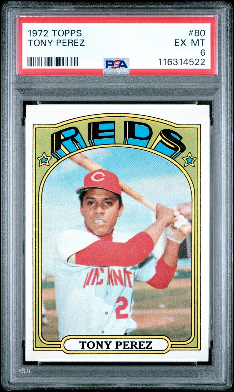 1972 Topps TONY PEREZ #80 PSA 6 EX-MT