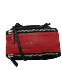 Givenchy Pandora Mini Leather Shoulder Bag Black Red Silver 0512890 F/S
