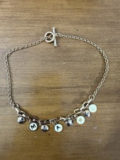 Marc By Marc Jacobs MARC Charm Necklace Letters Word Logo Pendant Gold Tone
