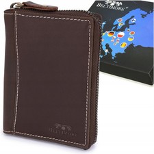 Portfel sk&oacute;rzany RFiD pionowy duy zasuwany nubuk antykradzieowy Beltimore Belt