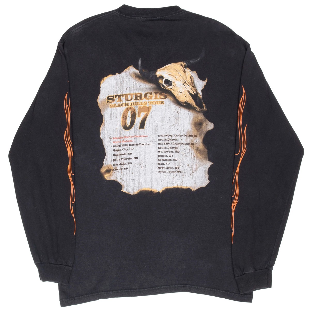 VINTAGE HARLEY DAVIDSON STURGIS 2007 LONG SLEEVE TEE SHIRT MEDIUM