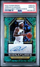 2022-23 Panini Prizm #SIG-JCL Jordan Clarkson Signatures Choice Green /8 PSA 10