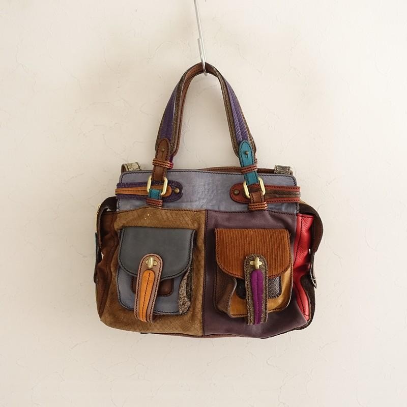 Jamin Puech Patchwork Shoulder Bag Leather Brown … - image 19