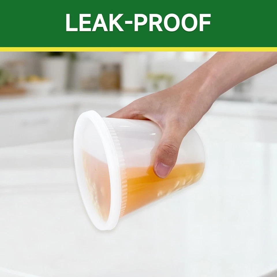 Juego de 50 contenedores delicatessen de 32 oz con tapas, arco para sacar de plástico a prueba de fugas sin BPA Foto 4 de 4