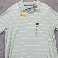 The Foundry Supply Co. Mens Polo Shirt Large Tall Green Striped Quick-Dri NEW