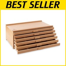 Beech Wood Organizer - 6 Drawer Storage Box for Artists