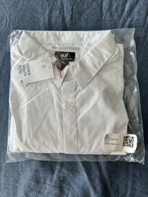 H&M REGULAR FIT EASY-IRON SHIRT XXL White New In Package!