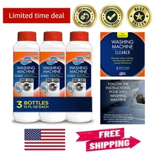 Fragrance-Free Washing Machine Cleaner - 12oz Bottles, 3-Pack for Deep Cleaning