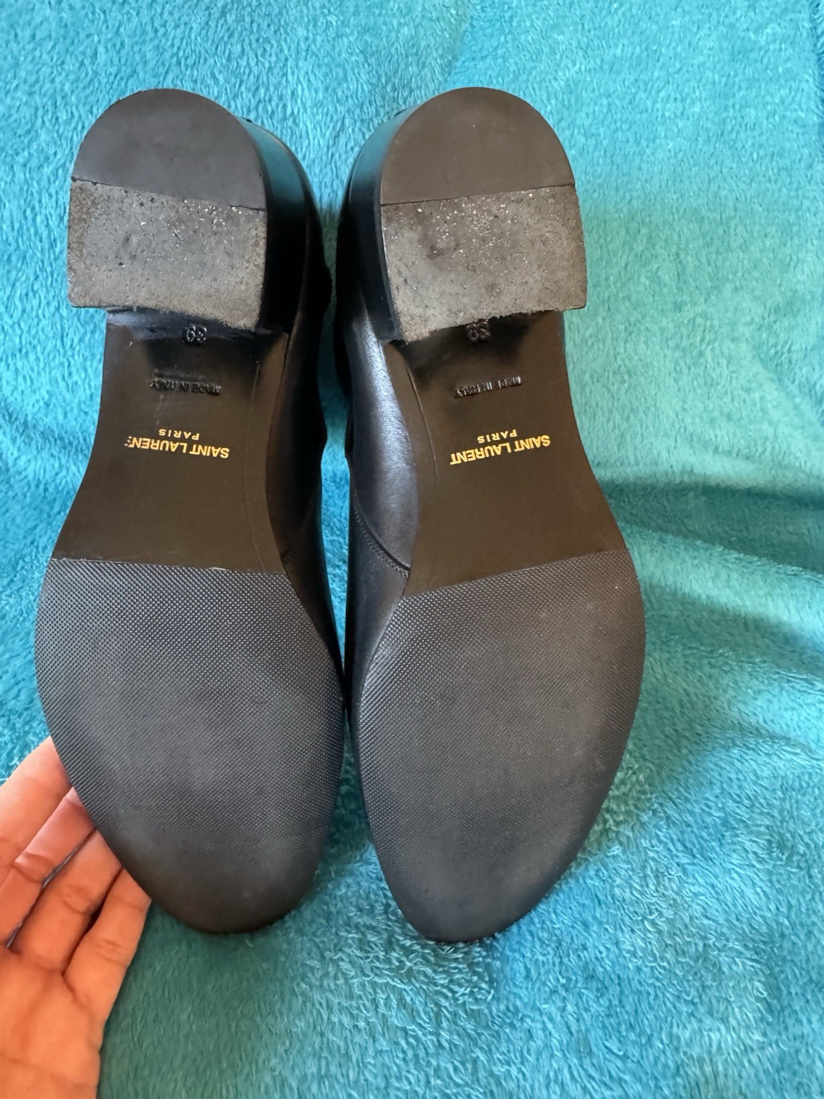 Stivaletti Yves SAINT LAURENT neri in pelle Jodhpur con cinturino taglia 39