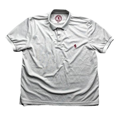 Albert Morris Polo Shirt Mens XXL Comfort Gray Embroidered Lion Cinch Sleeve