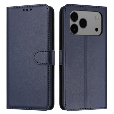 For iPhone 17 Pro Max 16 15 Magnetic Flip Folio PU Leather TPU Card Strap Case