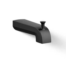 Kohler K-97089-BL Pitch 6" Integrated Diverter Tub Spout, Matte Black