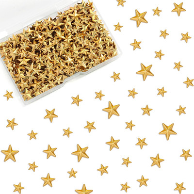 1000 Pcs Iron on Gold Star Mini Hotfix 8Mm 10Mm 13Mm Flat Back Glue Studs Iron o
