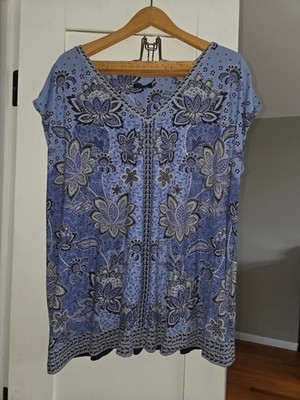 J Jill Wearever flowered sleeveless top - Large Tall