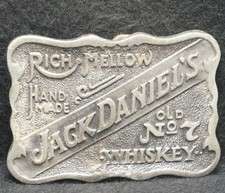 XC21142 VINTAGE 1970s  JACK DANIEL'S  HAND-MADE WHISKEY OLD NO. 7 BELT BUCKLE