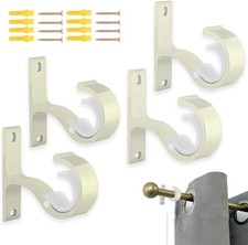 Heavy Duty Curtain Pole Bracket 4pcs Aluminium Rod Holder for 20-28mm Pipe
