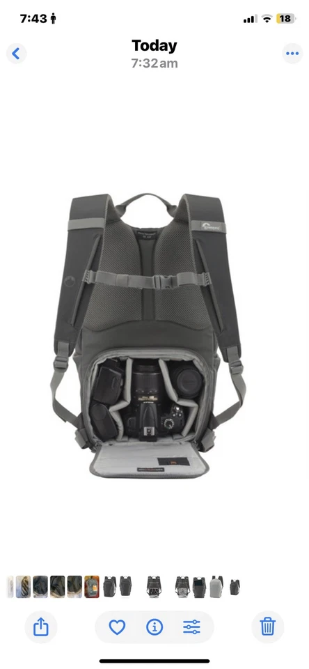 NWT LowePro Photo Hatchback 16L AW Backpack Photographer Camera Bag Grey - Image 3 of 4