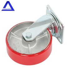 1Pc 6" Red Tilt Polyurethane Caster Capacity to 1250 lbs Smooth-Running Wheel