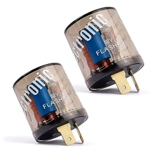 2PCS 12V Flasher Relay,Heavy Duty 2-Pin Turn Signal Relay Only for Repairing 