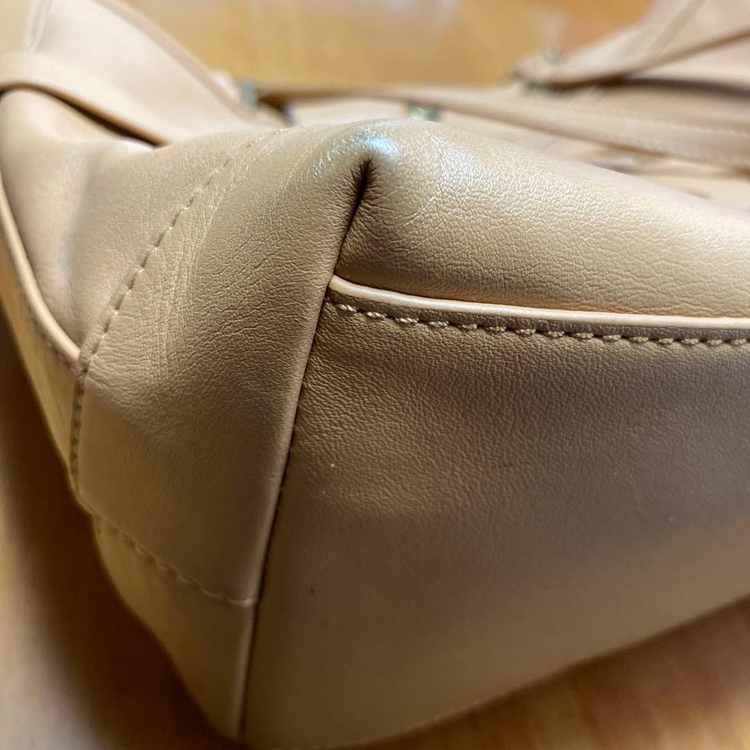 Tory Burch Tote Bag Logo Leather Beige Women's From Japan thumbnail 13