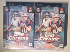 LOT OF (2) HANGER BOXES 2025 TOPPS CHROME Football FAST SHIPPING NEW IN HAND!