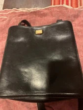 Bally Vintage Black Leather Formal Bag Handbag Goldhardware