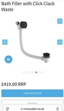 Crosswater MPRO Overflow Bath Filler with Click Clack Waste, Matt Black