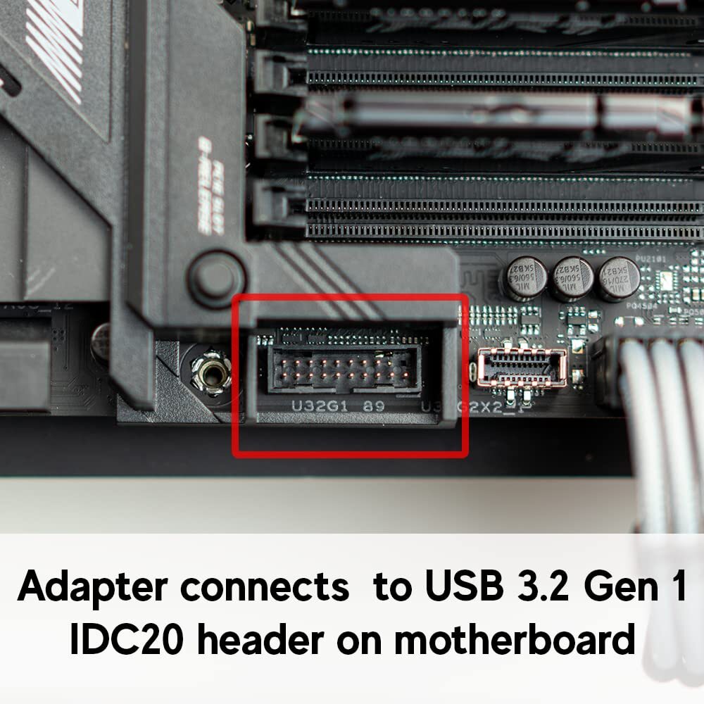 USB Gen USB Internal Adapter 20-Pin Motherboard Header