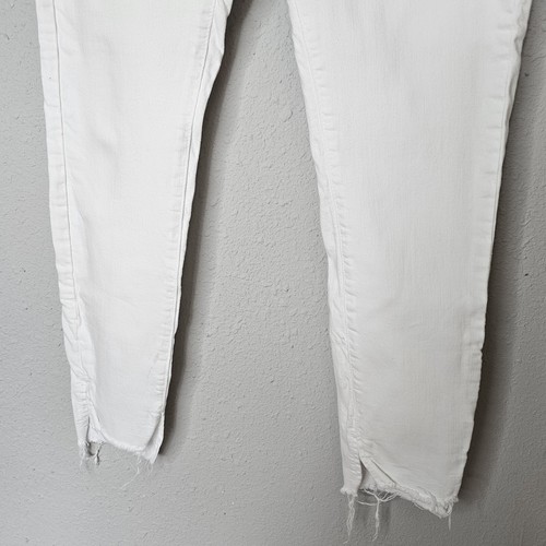 Just Black Denim White Skinny Jeans Raw Ankle Hem Size 26 / size 4 - Picture 4 of 11