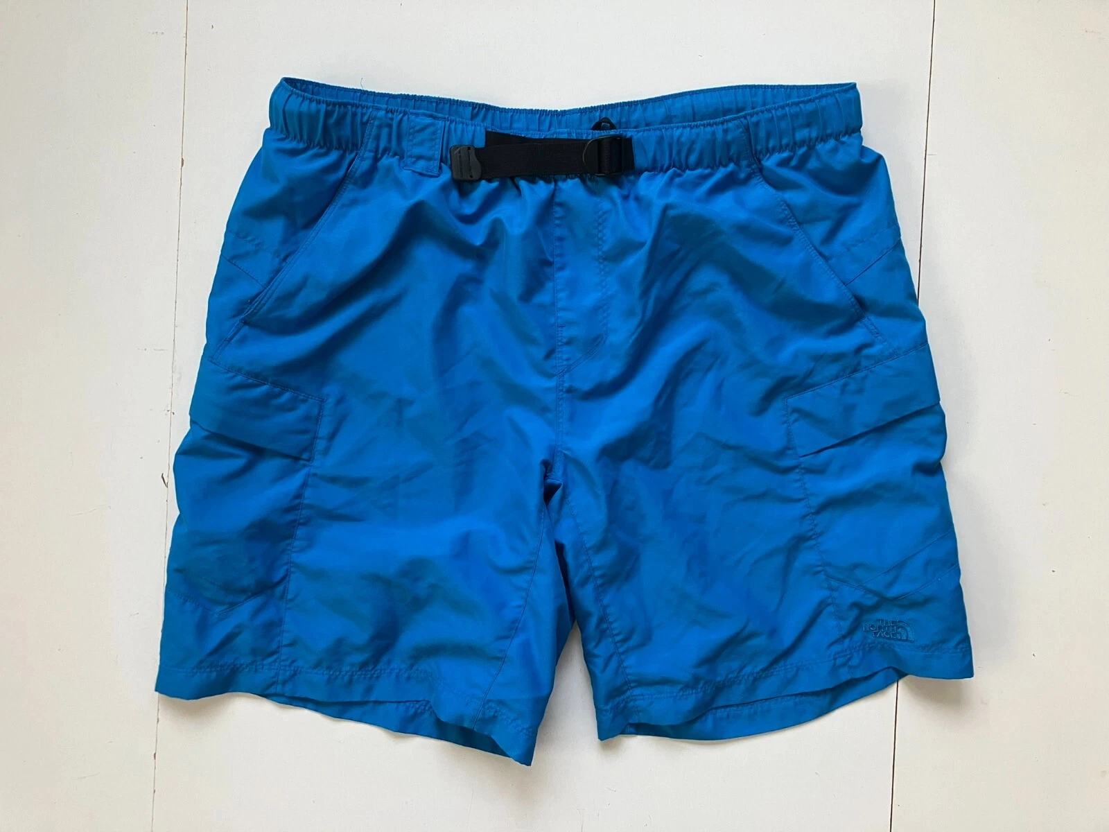 THE NORTH FACE Blue Thin OUTDOOR CARGO SHORTS Lined Hiking Fishing Gym Men's L