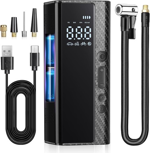 POCKET AIR Car Tire Inflator Portable Air Compressor by Bullseye Pro, Rechargeab - 第 1/24 張圖片