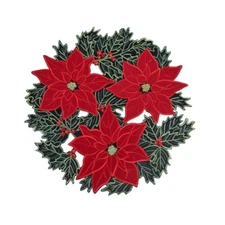 St. Nicholas Square Poinsettia Cutout Placemats ~ Set of four ~ traditional~ NWT