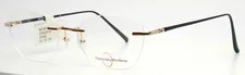 NATURALLY RIMLESS NR371 SFGD Gold Womens Cat Eye Rimless Eyeglasses 52-16-138